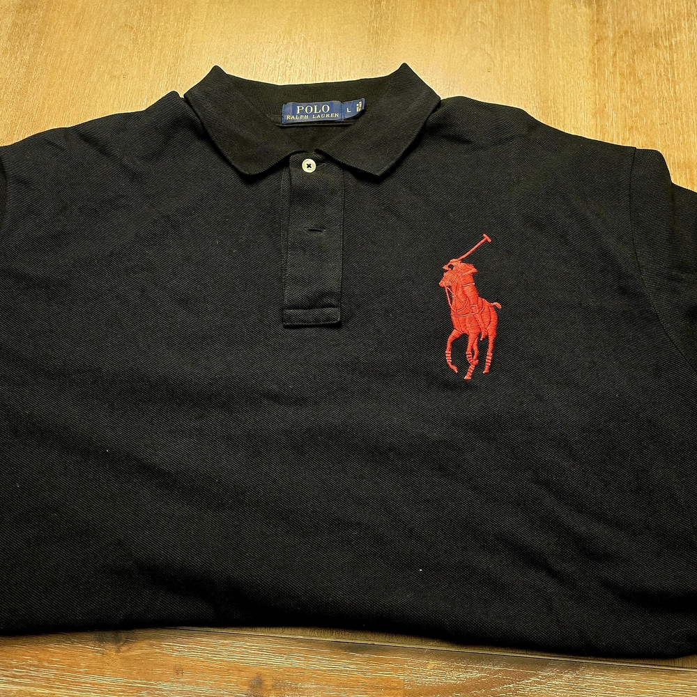 Polo by Ralph Lauren Classic Black Polo with Red Emblem